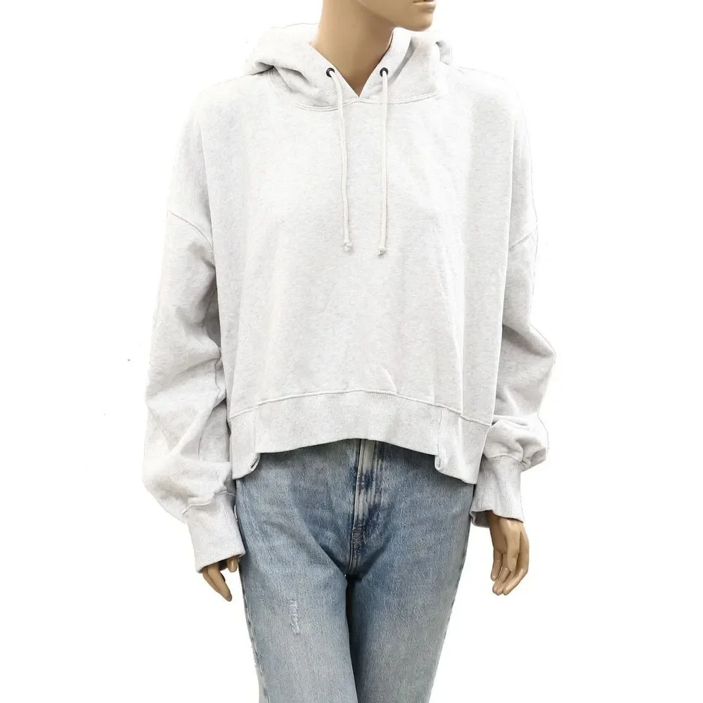 Free People Fp Movement Undefeated Hoodie Sweatshirt Cropped Top Grey M 289570
